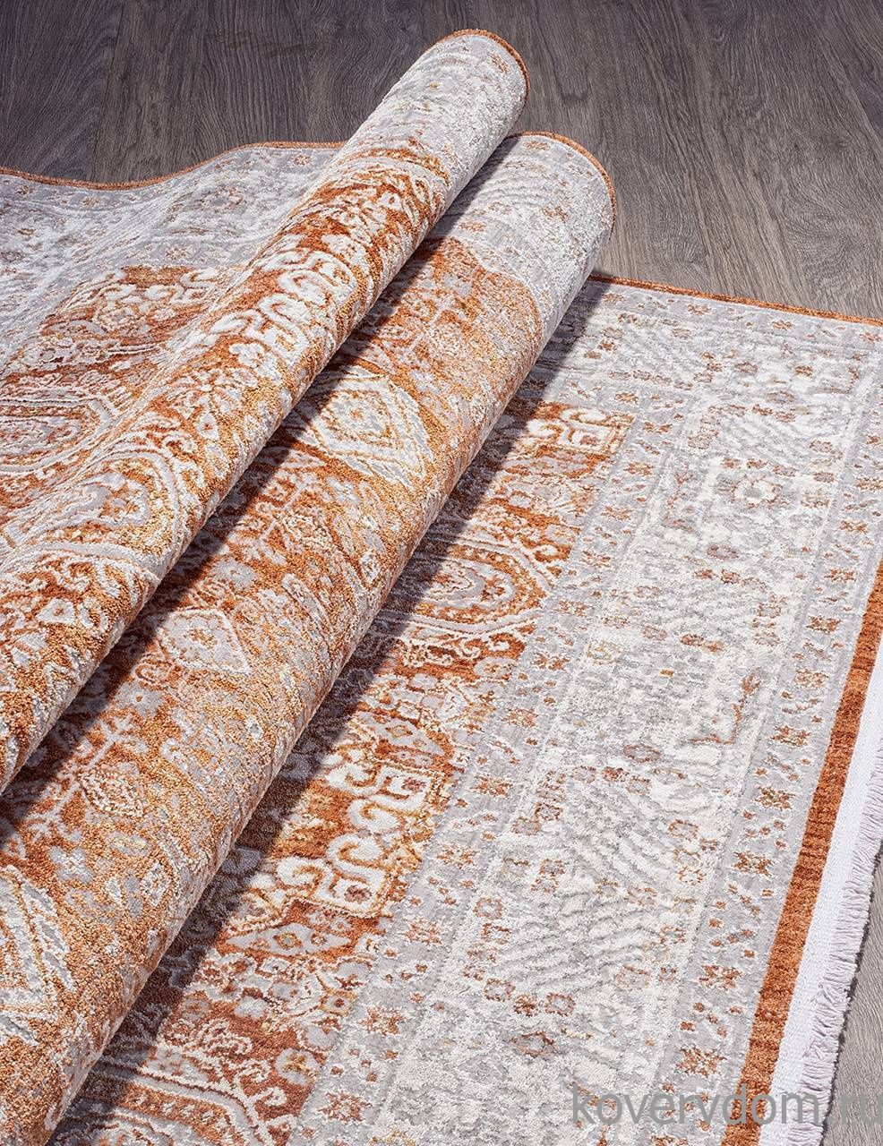 Ковер SEATTLE 03883A СЕРЫЙ / ТЕРРАКОТОВЫЙ