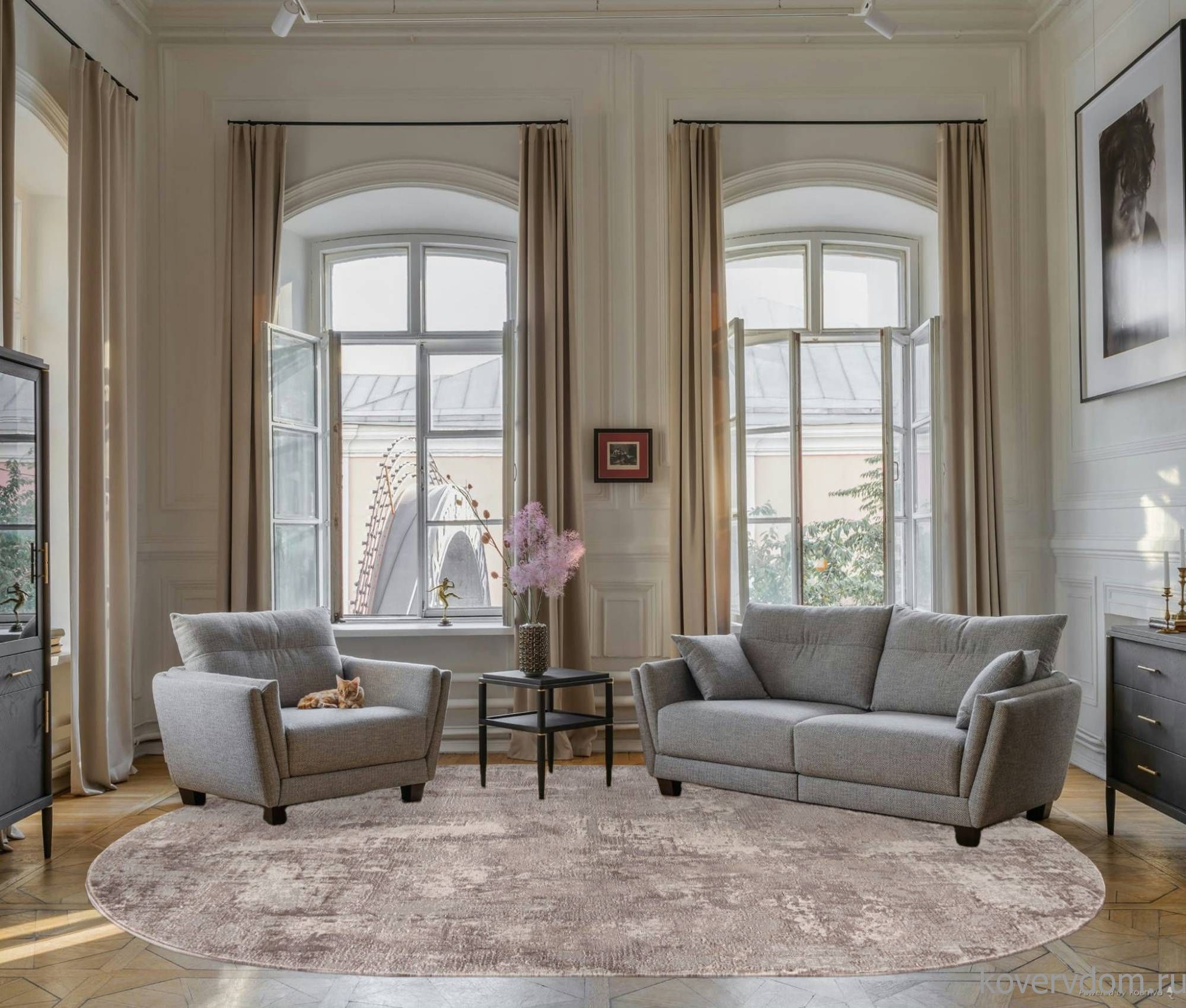 Ковер BRAND 38871 780 BEIGE / GREY Овал Ковер BRAND 38871 780 BEIGE / GREY Овал