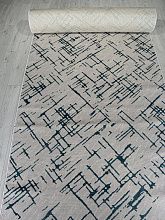 Пушистый ковровая Дорожка LIMAN F164 GRAY-D.BLUE