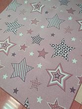 Детский ковер для девочки-палас ЗВЕЗДЫ СИЯЮТ-A розовый