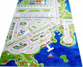Детский развивающий игровой рельефный 3D ковер с городом и дорогами Городок арт.150Х220