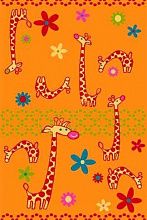 Ковер с рисунком животных детский FUNKY Giraffe a apricot