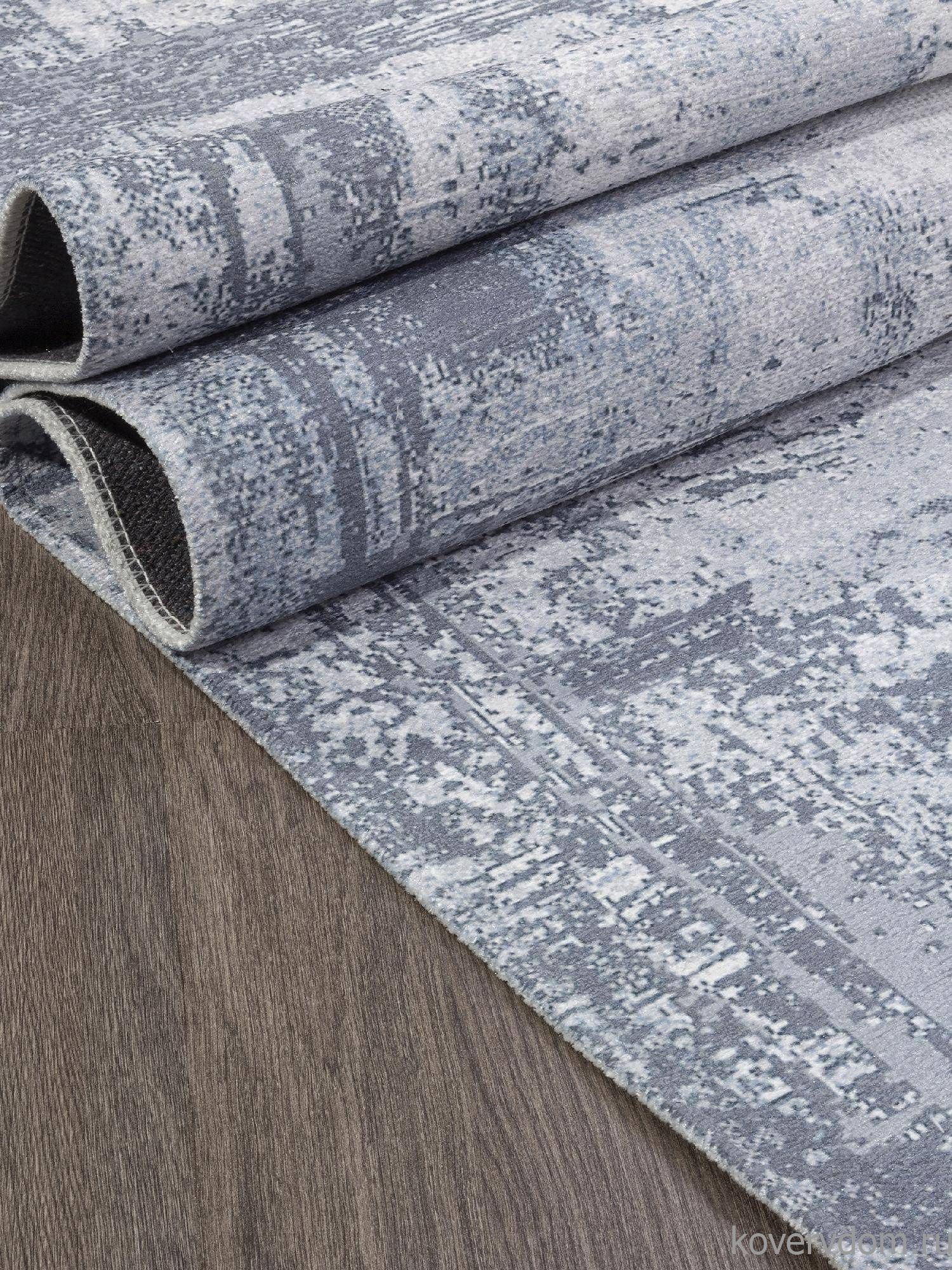 Ковер из полиэстера ЛОТУС AB074A СЕРЫЙ / СИНИЙ Ковер из полиэстера ЛОТУС AB074A СЕРЫЙ / СИНИЙ