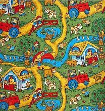 Разноцветный детский ковер-палас  Веселая поляна
