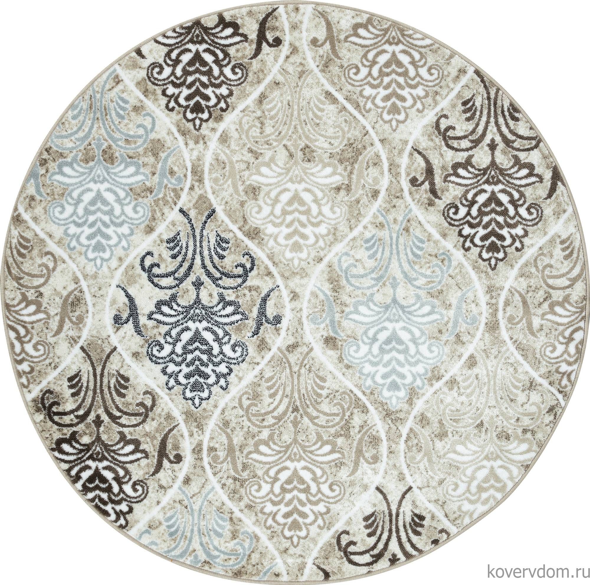 Ковер LUXE L013 CREAM-BROWN Круг Ковер LUXE L013 CREAM-BROWN Круг